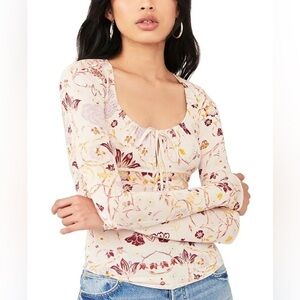 NWT Free People Make It Easy Floral Print Top Women’s Large